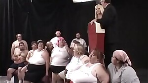 Several dozens of suck, lick and fuck each other during The Worlds First 300 Lb Gang Bang, articulate by sharp beauty Kat Kleevage